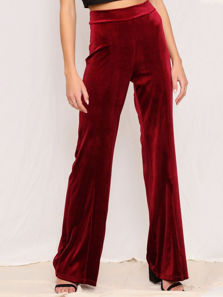 Fashion Casual Solid High Waist Elastic Pants