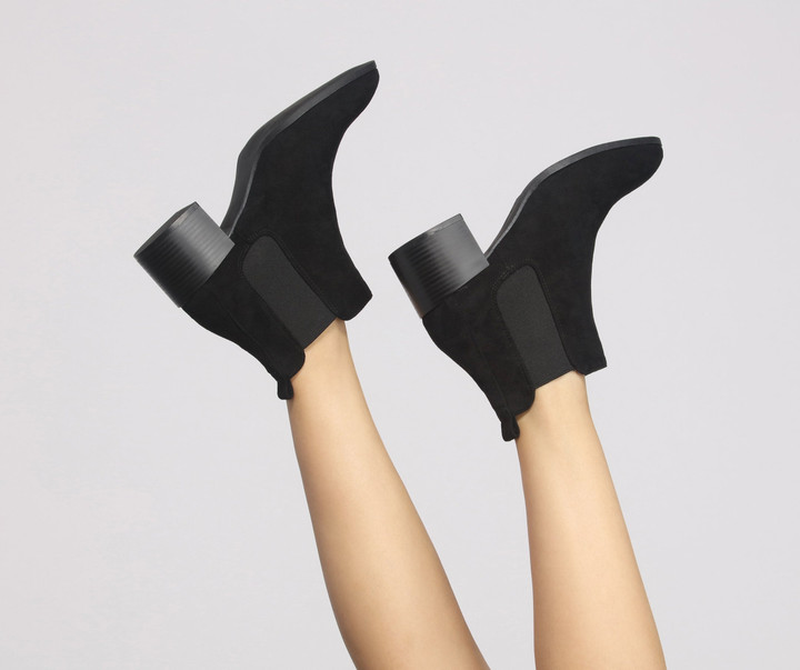 The Everday Faux Suede Stacked Booties