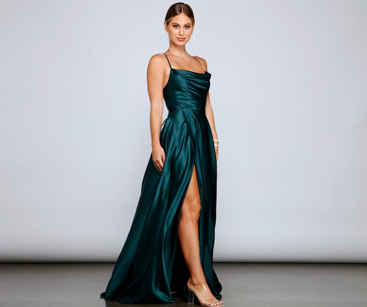 Marixa Formal Lace-Up A-Line Dress