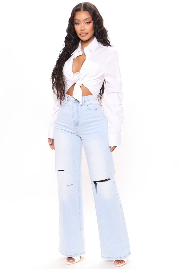 Not Your Girl Ripped Jeans - Light Blue Wash