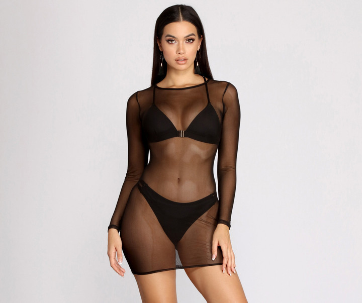 Clearly Meant For You Sheer Mesh Tunic