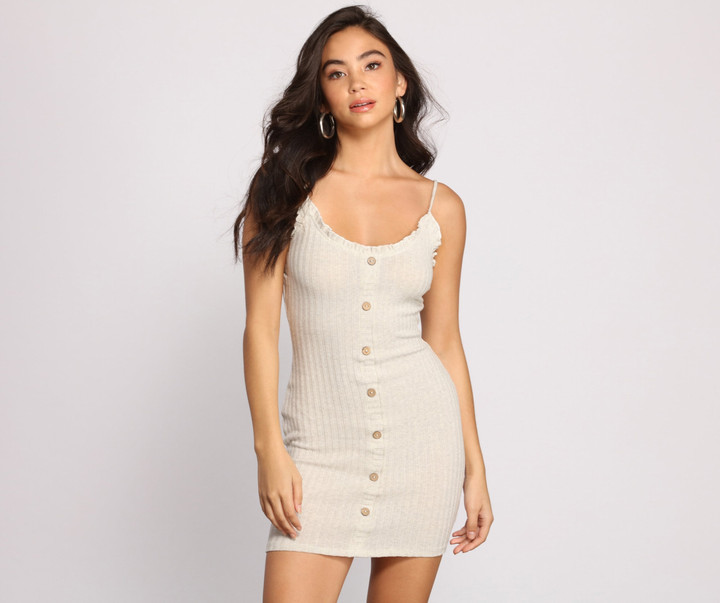 Such A Sweetheart Ribbed Knit Mini Dress