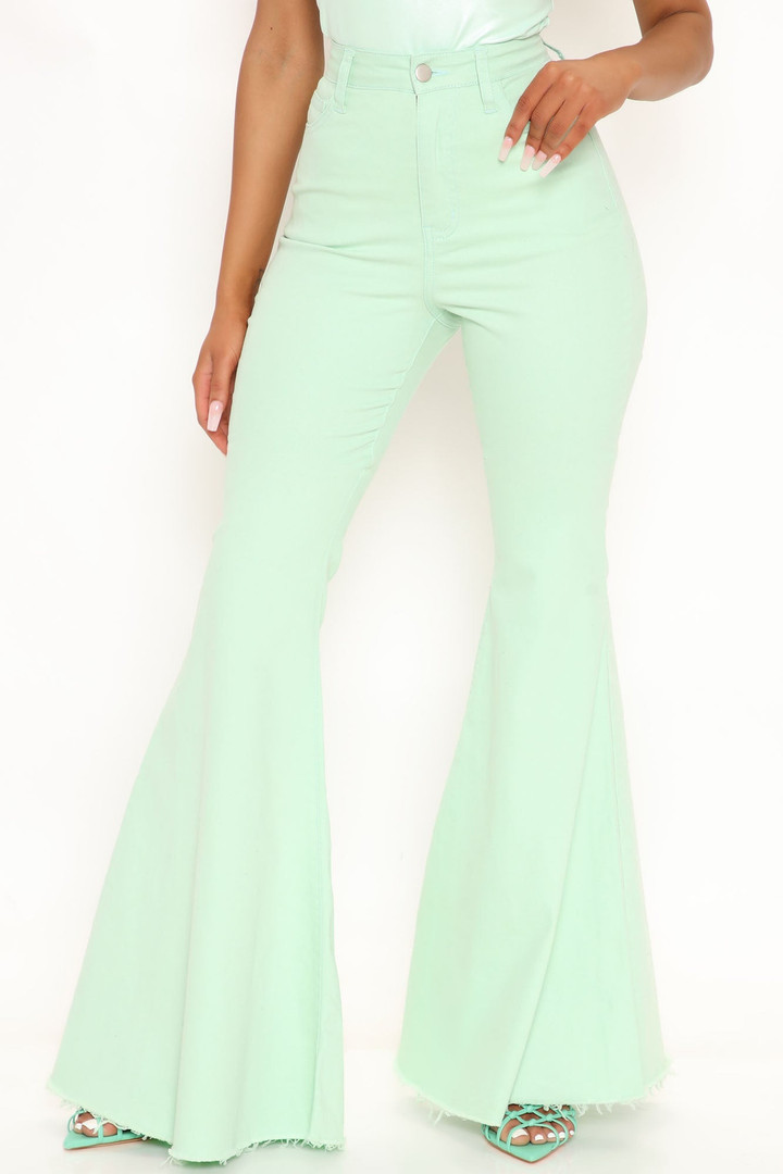 Naples Super Stretch Extreme Flare Jeans - Jade