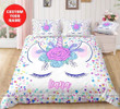 Colorful Unicorn Polka Dot Pastel Custom Name Duvet Cover Bedding Set