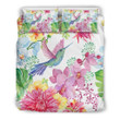 Hummingbird White Floral Drawing Cool Design Comfortable Bedding Set Bedroom Decor