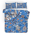 3D Blue Owl Floral Bedding Set Bedroom Decor