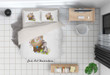 3D White Rabbit Basket Bedding Set Bedroom Decor