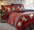 Christmas Reindeer Stripes Bedding Set Bedroom Decor