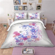 Purple Flower Unicorn 3D Printed Bedding Set Soft Lightweight Microfiber Comforter