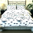 Shark White Cotton Bed Sheets Spread Comforter Duvet Cover Bedding Sets