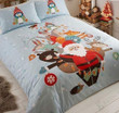 Christmas Santa Claus And Penguin Bedding Set Bedroom Decor