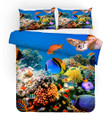 3D Blue Seabed Fish Coral Bedding Set Bedroom Decor