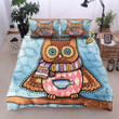 Owl Coffee Pattern Printed Bedding Set Bedroom Decor