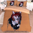 Papa &Mima 3D Wolf Brown Simple Brief Polyester Microfiber Bedding Set Bedroom Decor
