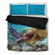 Swimming Turtle Sea Queen Printed Bedding Set Bedroom Decor