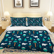 3D Blue Green Polar Bear Trees Comfortable Bedding Set Bedroom Decor