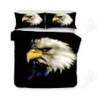 Eagle Head Black Background Printed Bedding Set Bedroom Decor