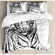 A Tiger Black And White Art Bedding Set Bedroom Decor