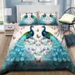 Couple Peacock Heart Shaped Together Forever Bedding Set Bedroom Decor