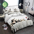 Panda Gray And White Stripes Printed Bedding Set Bedroom Decor
