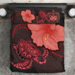 Red Turtle Hibiscus Printed Bedding Set Bedroom Decor