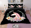 Unicorn Floral Circle Bedding Set Bedroom Decor