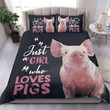 Cute Pig Just Girl Who Loves Pigs Bedding Set Bedroom Decor