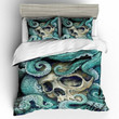 Blue Octopus Skull Bedding Set Bedroom Decor