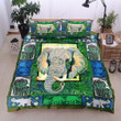 Green Elephant Printed Bedding Set Bedroom Decor