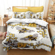 Bee And Flower White And Yellow Bedding Set Bedroom Decor