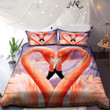 Flamingo Heart Love Printed Bedding Set Bedroom Decor