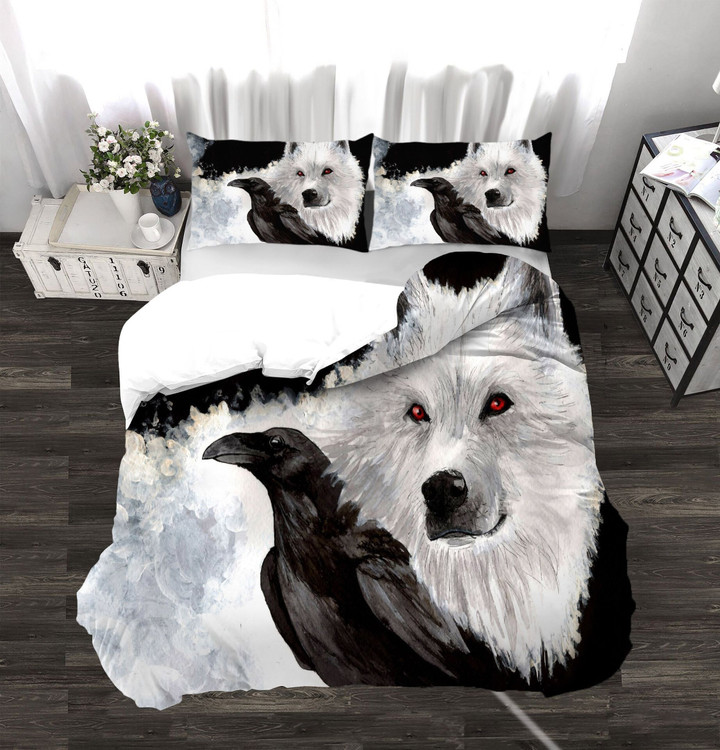 3D White Black Wolf Bedding Set Bedroom Decor