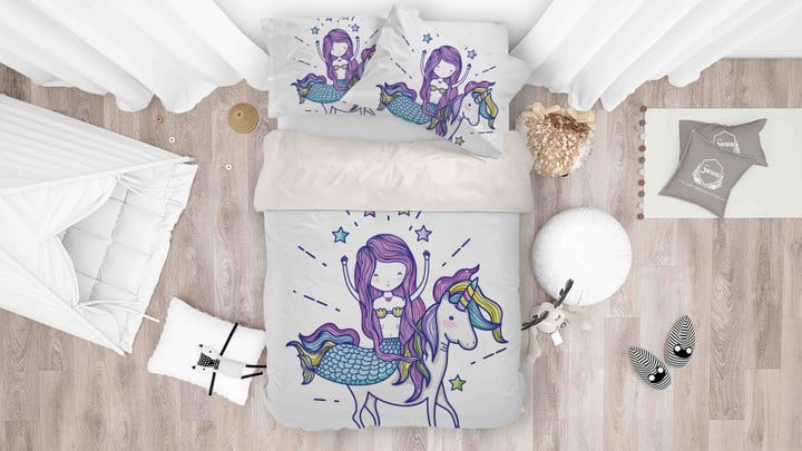 3D Unicorn Mermaid Bedding Set Bedroom Decor