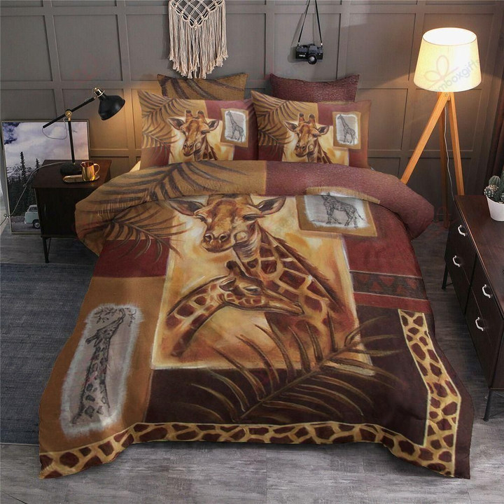 Giraffe Vintage Design Printed Bedding Set Bedroom Decor