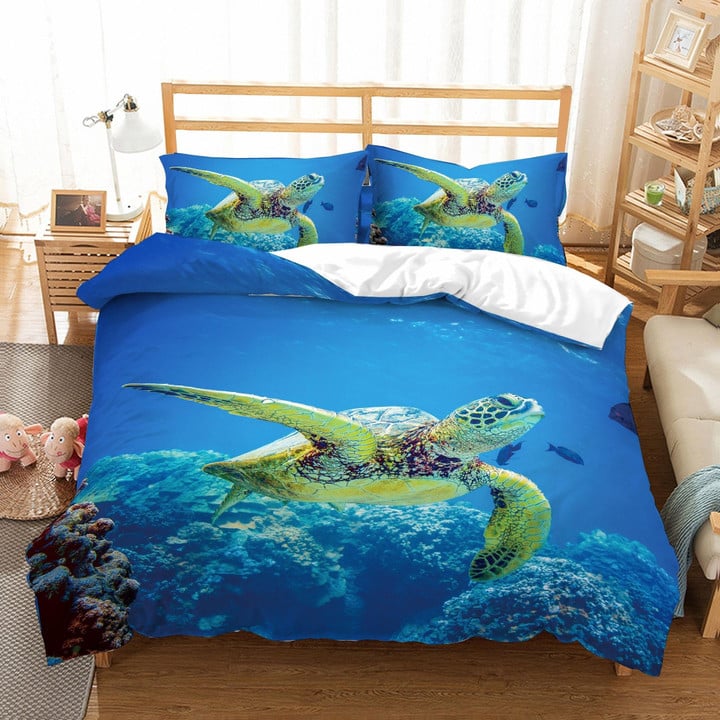 3D Sea World Sea Turtle Bedding Set Bedroom Decor