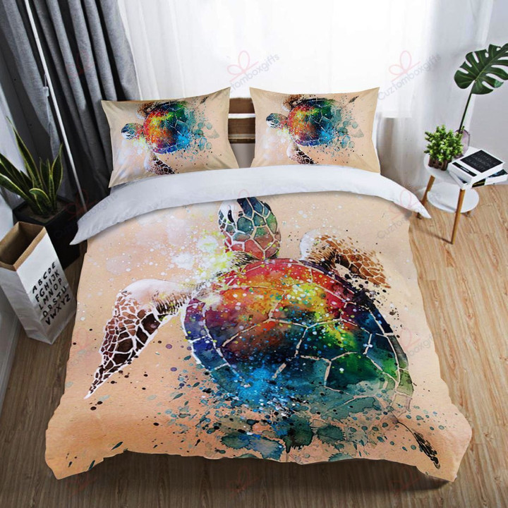 Watercolor Sea Turtle Bedding Set Bedroom Decor