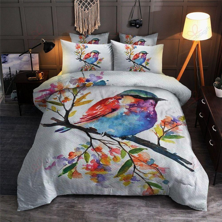 Colourful Bird Printed Bedding Set Bedroom Decor