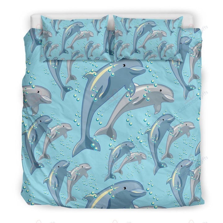 Lovely Dolphin Printed Bedding Set Bedroom Decor