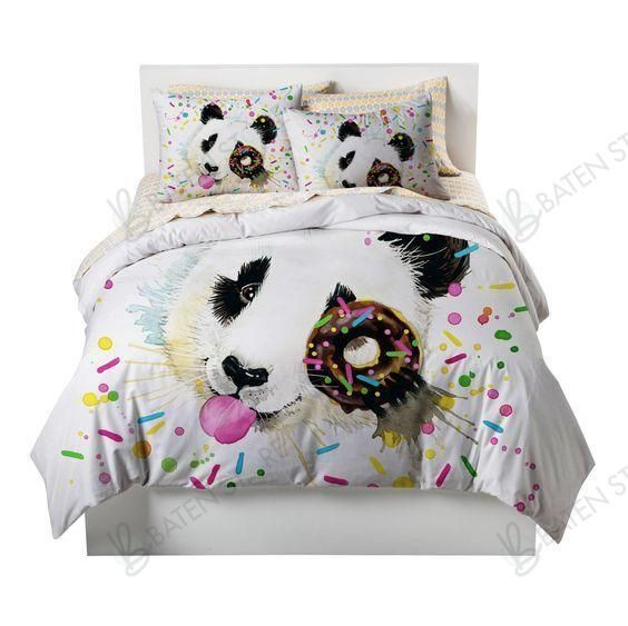 Panda Sprinkles Donut Bedding Set Bedroom Decor