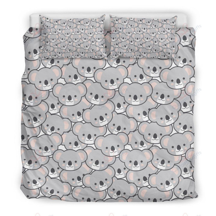 Cute Koala Face Pattern Printed Bedding Set Bedroom Decor