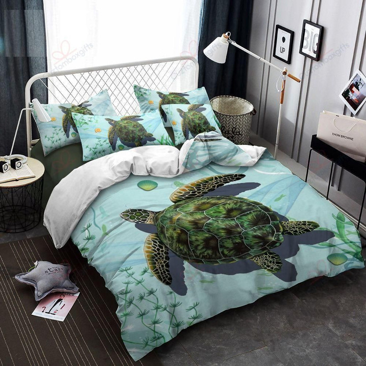 Turtle Under The Sea Printed Bedding Set Bedroom Decor