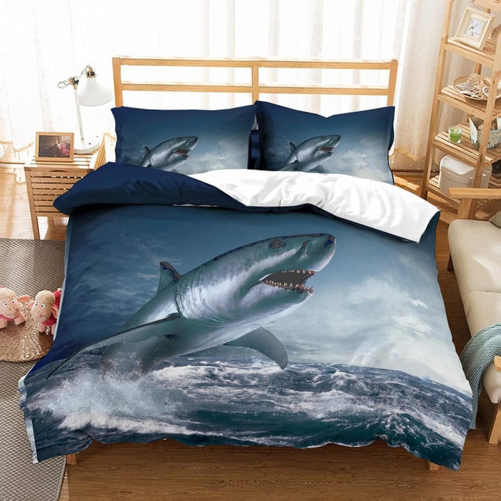 Shark Jumping On Water Bedding Set Bedroom Decor