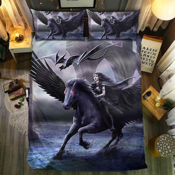 Purple Unicorn Wings Bedding Set Bedroom Decor