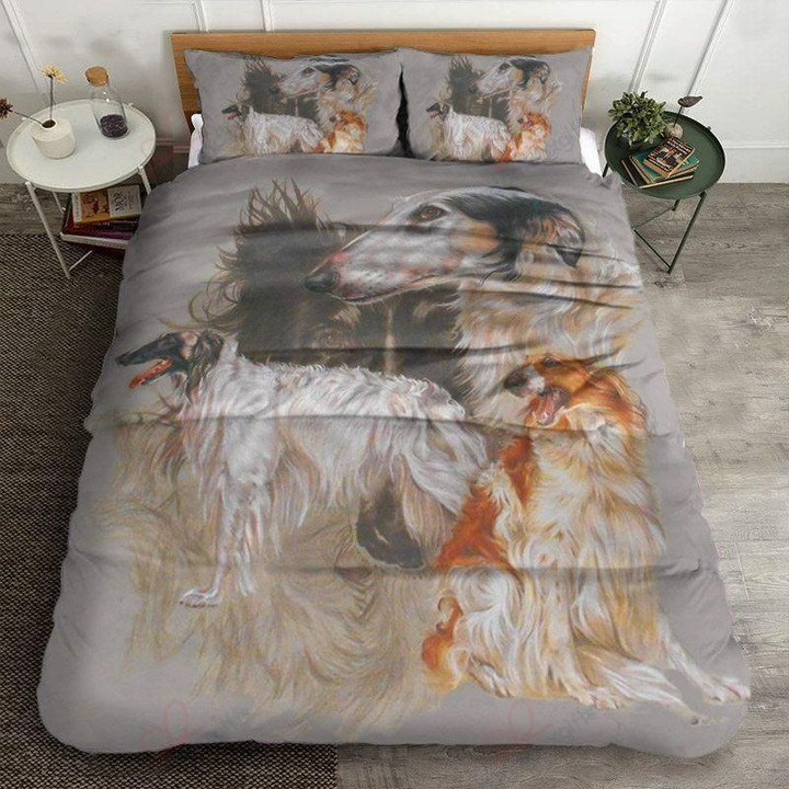 Borzoi Dog Lover Printed Bedding Set Bedroom Decor