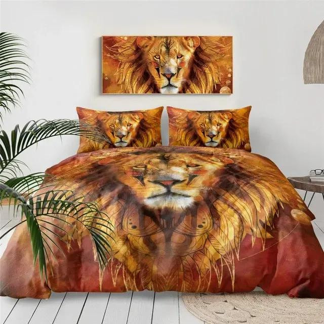 Tribal Lion 3D Printed Bedding Set Bedroom Decor