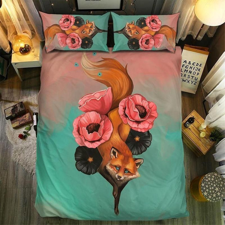 Fox And Flower Bedding Set Bedroom Decor