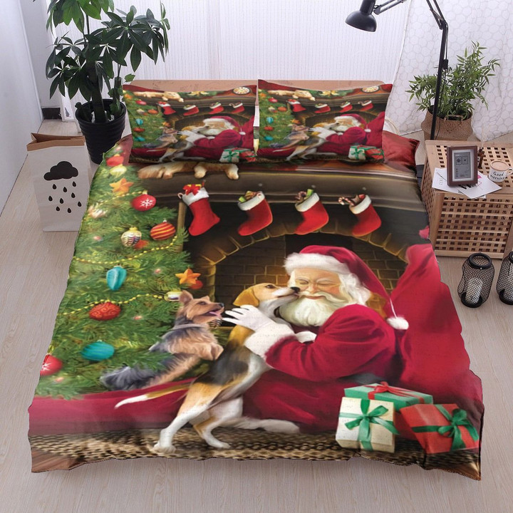 Christmas Santa Claus Cat Beagle Bt0511081B Bedding Sets