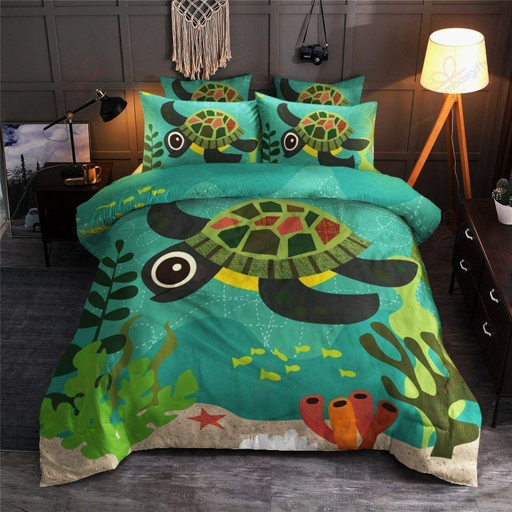 Turtle Ocean Printed Bedding Set Bedroom Decor