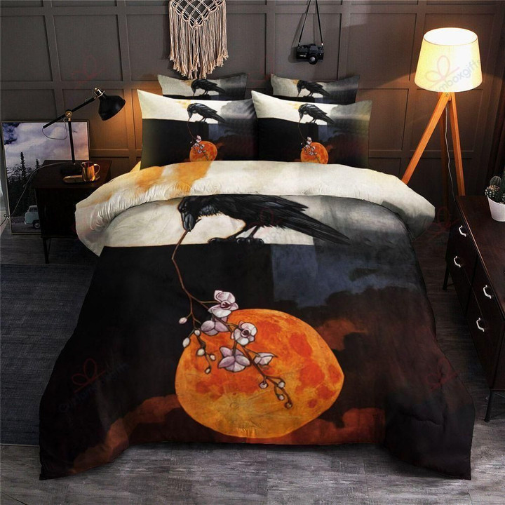 Raven Moon Light Printed Bedding Set Bedroom Decor