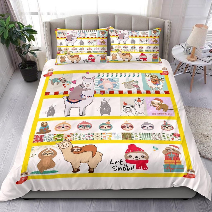 Sloth & Camel Christmas Chan Sloths Bedding Set Bedroom Decor